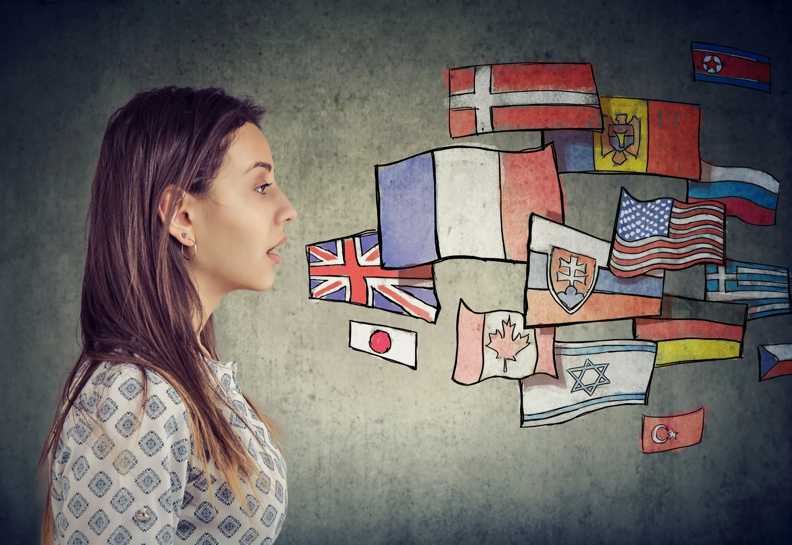 A Woman Speaking in Multi-languages Image